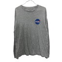 【中古】【古着】 FIFTHSUN ロングTシャツ Lサイズ フィフスサン NASA ロゴプリント グレー 古着卸 アメリカ仕入 t2207-3718