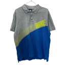 【中古】【古着】 NIKE ポロシャツ XLサイズ ナイキ スポーツ グレー ブルー 古着卸 アメリカ仕入 t2207-3905