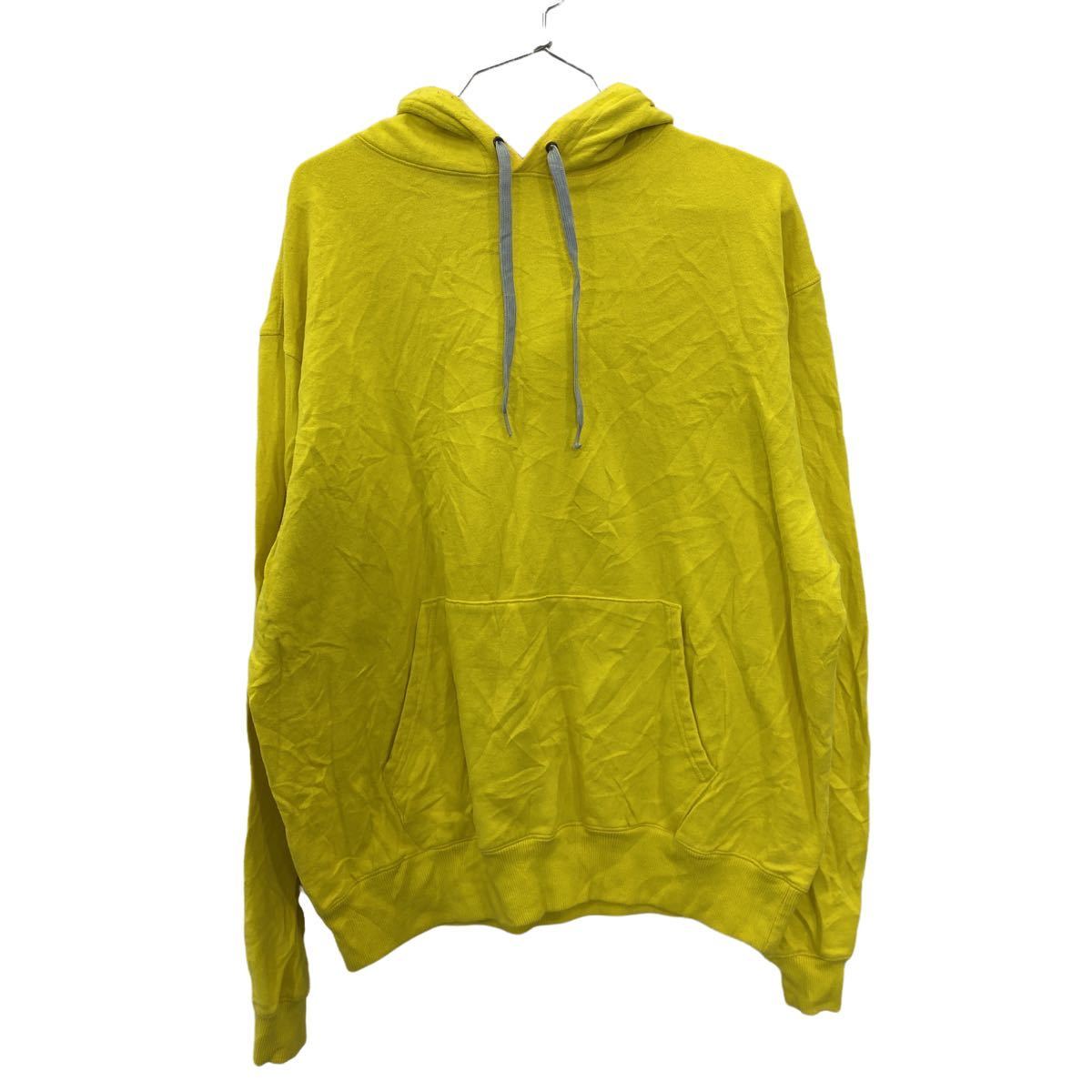【中古】【古着】 Champion プルオーバーパーカー Lサイズ チャンピオン 無地 プレーン イエロー 古着卸 アメリカ仕入 t2207-4150