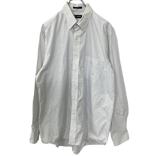 【中古】【古着】 CHAPS 長袖チェックシャツ Lサイズ チャップス ホワイト ブルー 古着卸 アメリカ仕入 t2207-4220 【中古】【古着】 CHAPS 長袖チェックシャツ Lサイズ チャップス ホワイト ブルー 古着卸 アメリカ仕入 t2207-4220