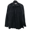 【中古】【古着】 FLYINGCROSS ワークシャツ Lサイズ フライングクロス ブラック 古着卸 アメリカ仕入 t2208-3367