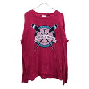 【中古】【古着】 COMFORTCOLORS プリントTシャツ Lサイズ コンフォートカラーズ ピンク アイスホッケー ロング レディース 古着卸 アメリカ仕入 t2208-3390