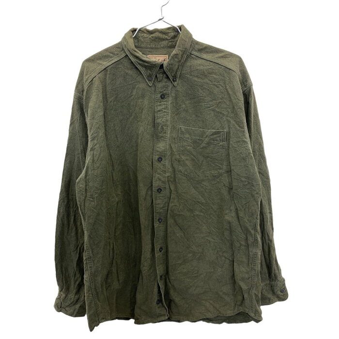 WOOLRICH 長袖シャツ XLサイズ ウールリッチ ボタンダウン BDシャツ 起毛 グリーン 古着卸 アメリカ仕入 t2208-3403