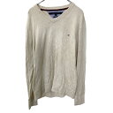 【中古】【古着】 TOMMY HILFIGER ニット Lサイズ トミーヒルフィガー ホワイト 古着卸 アメリカ仕入 t2208-3439