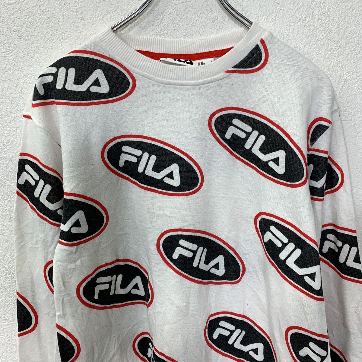 FILA スウェット Sサイズ程度 フィラ ホワイト 古着卸 アメリカ仕入 t2208-3513