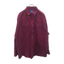 【中古】【古着】 Wrangler 無地シャツ 2XLサイズ ラングラー レッド 長袖シャツ t2208-4003
