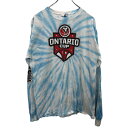 【中古】【古着】 FRUIT OF THE LOOM プリントTシャツ Lサイズ フルーツオブザルーム ブルー ロングTシャツ 古着卸 アメリカ仕入 t2210...