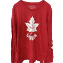 【中古】【古着】 CANADA 長袖Tシャツ XLサイズ ビッグサイズ レッド 古着卸 アメリカ仕入 t2210-3099