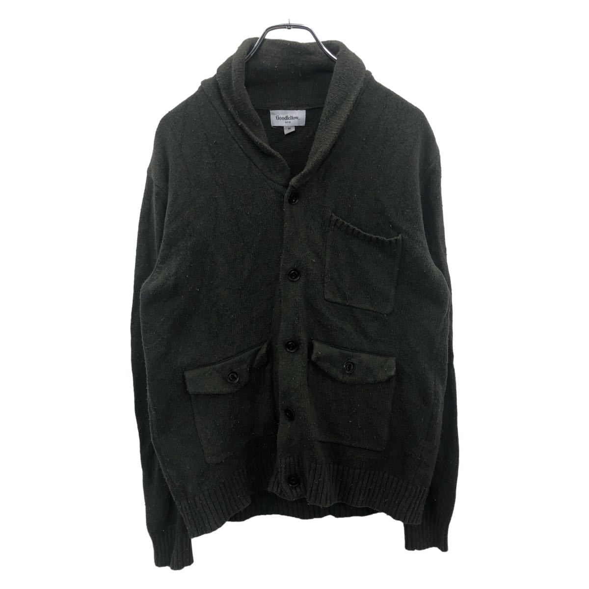 【中古】【古着】 Goodiellow ニットカーディガン Mサイズ グッドイエロー カーキ 古着卸 アメリカ仕入 t2210-3193