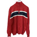 【中古】【古着】 U.S.POLO ASSN. ハーフジップセーター Sサイズ レッド ネイビー ホワイト 古着卸 アメリカ仕入 t2210-3300