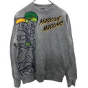 【中古】【古着】 massive massimoプリントスウェット Sサイズ程度 マッシブマッシモ グレー 古着卸 アメリカ仕入 t2211-3196