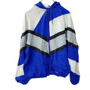 【中古】【古着】 ACTIVE WEAR ジップアップパーカー Mサイズ ブルー ホワイト 古着卸 アメリカ仕入 t2212-3337
