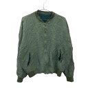 【中古】【古着】 ジップアップジャケット Mサイズ程度 ブルゾン グリーン 古着卸 アメリカ仕入 t2212-3420