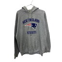 【中古】【古着】 NFL プルオーバーパーカー Mサイズ エヌエフエル ペイトリオッツ プリントスウェット グレー 古着卸 アメリカ仕入 t2212-3426