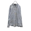 【中古】【古着】 TOMMY HILFIGER 長袖 ストライプシャツ XXL ホワイト ブルー トミーヒルフィガー ビッグサイズ 古着卸 アメリカ仕入れ a4...