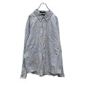 【中古】【古着】 TOMMY HILFIGER 長袖 ストライプシャツ XXL ホワイト ブルー トミーヒルフィガー ビッグサイズ 古着卸 アメリカ仕入れ a408-5990