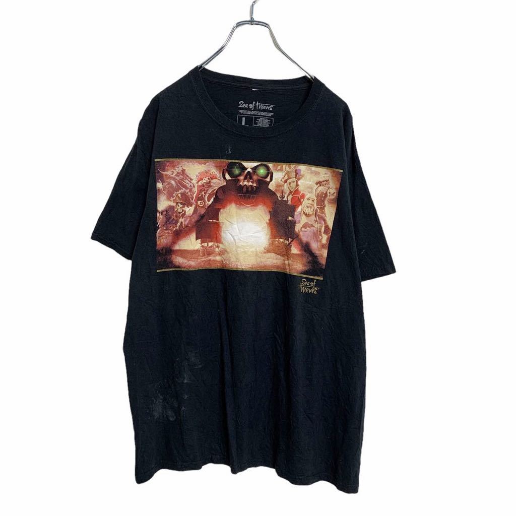 【中古】【古着】 Sea of Thieves 半袖 プリント Tシャツ L ブラック ゲーム 古着卸 アメリカ仕入れ a407-6131