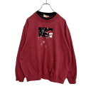 【中古】【古着】 TOP STITCH ダブルネック スウェットトレーナー レディース M ボルドー スノーマン レトロ カントリー 80s 90s 古着卸 アメリカ仕入れ a408-5408