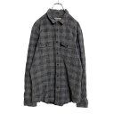 【中古】【古着】 LOST SOULS 長袖 コーデュロイ シャツ L グレー ブロックチェック 古着卸 アメリカ仕入れ a410-5686