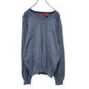 【中古】【古着】 IZOD ニットセーター M ブルー ワンポイントロゴ Vネック 古着卸 アメリカ仕入れ a410-5122