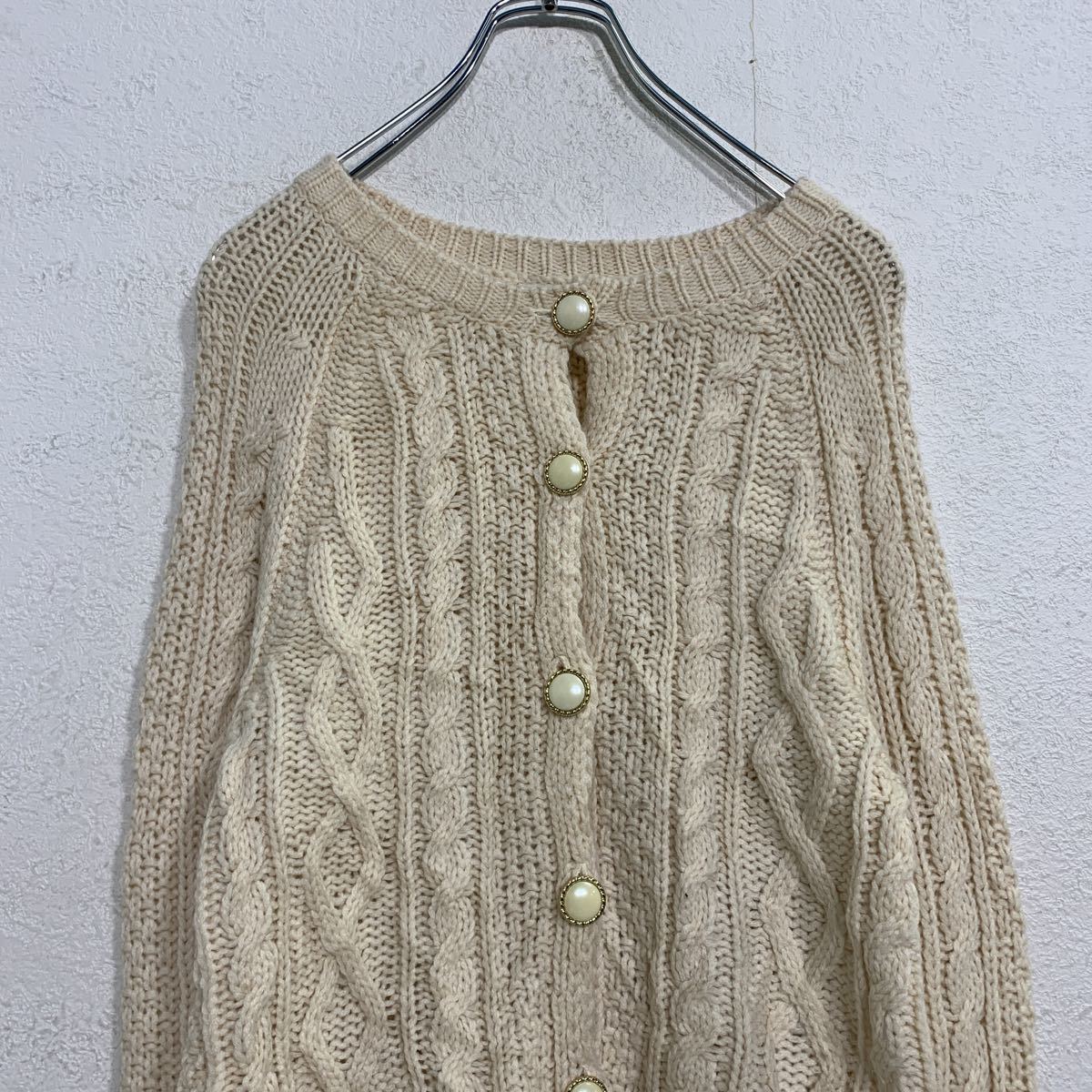 【中古】【古着】 FOREVER21 ニット カーディガン レディース M アイボリー レトロボタン フォーエバー21 混紡 古着卸 アメリカ仕入 a502-5165