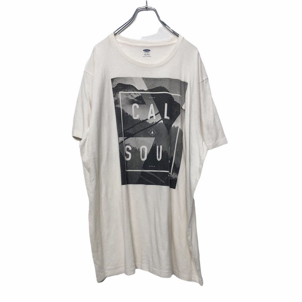 【中古】【古着】 OLD NAVY 半袖 プリントTシャツ XXLサイズ ビッグサイズ オールドネイビー 白 ホワイト 古着卸 アメリカ仕入れ a406-6316