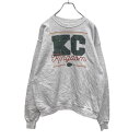 【中古】【古着】 Hanes ecosmart スウェット トレーナー M ライトグレー KC kingdom プリント ヘインズ 古着卸 アメリカ仕入 a50...