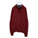 【中古】【古着】 NAUTICA ハーフジップ ニット プルオーバー L ボルドー ノーティカ ワンポイントロゴ シルクミックス 古着卸 アメリカ仕入れ a50...