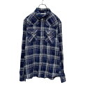 【中古】【古着】 celio 長袖 チェックシャツ M ブルー ホワイト 古着卸 アメリカ仕入れ a408-5942