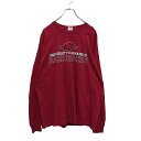 【中古】【古着】 GILDAN 長袖 プリント Tシャツ L レッド ギルダン アーカンソー レイザーバックス スポーツ ロンT 古着卸 アメリカ仕入 a503...