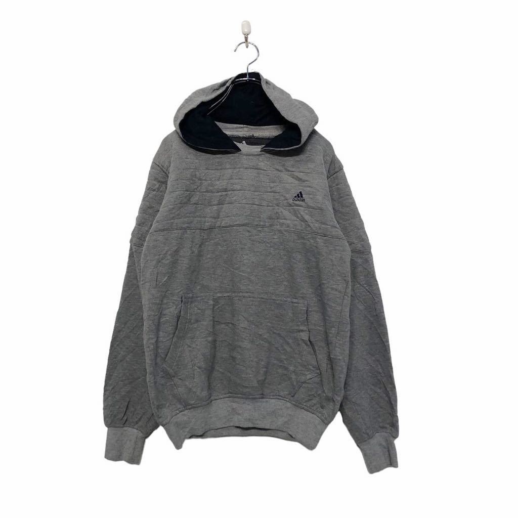 【中古】【古着】 adidas プルオーバー パーカー M グレー アディダス スポーツ 古着卸 アメリカ仕入 a503-5362