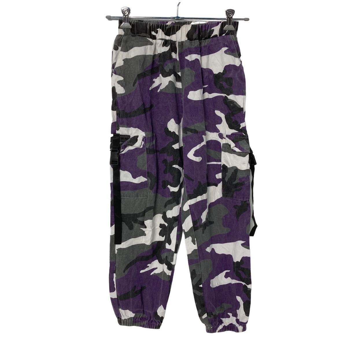 SHEIN カーゴパンツ W24 シーイン レディース Sサイズ カモフラ パープル 古着卸 アメリカ仕入 b503-193のサムネイル