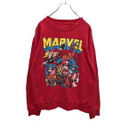 【中古】【古着】 FOREVER21 MARVEL スウェット トレーナー M～ レッド マーベル ギャラクター プリント 古着卸 アメリカ仕入 a503-5513