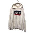 【中古】【古着】 Levi's プリント スウェット フーディ XL ホワイト リーバイス ビッグサイズ 古着卸 アメリカ仕入 a503-5615