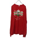【中古】【古着】 GILDAN プリント ロング Tシャツ XL レッド ギルダン ビッグサイズ ロンT 長袖 古着卸 アメリカ仕入 a503-5831