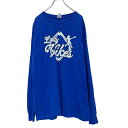 【中古】【古着】 JERZEES 長袖 プリント Tシャツ XL ブルー ジャージーズ Lady Vikes バックプリント ロンT 古着卸 アメリカ仕入 a5...