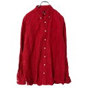 【中古】【古着】 NAUTICA 長袖シャツ Lサイズ ノーティカ クラッシックフィット ボタンダウン レッド 古着卸 アメリカ仕入 a503-5952