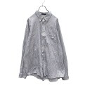 【中古】【古着】 Bass 長袖 ストライプ シャツ サイズ表記 18 36/37 XL〜 ブルー ホワイト ビッグサイズ ボタンダウン 古着卸 アメリカ仕入れ...
