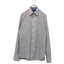 【中古】【古着】 TOMMY HILFIGER 長袖 チェック シャツ M ブルー ホワイト トミーヒルフィガー タッターソール 古着卸 アメリカ仕入 a503...