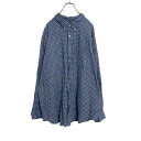 【中古】【古着】 Croft&Barrow 長袖 チェックシャツ 2XB ブルー チェック柄 ビッグサイズ ボタンダウンシャツ 古着卸 アメリカ仕入れ a408...
