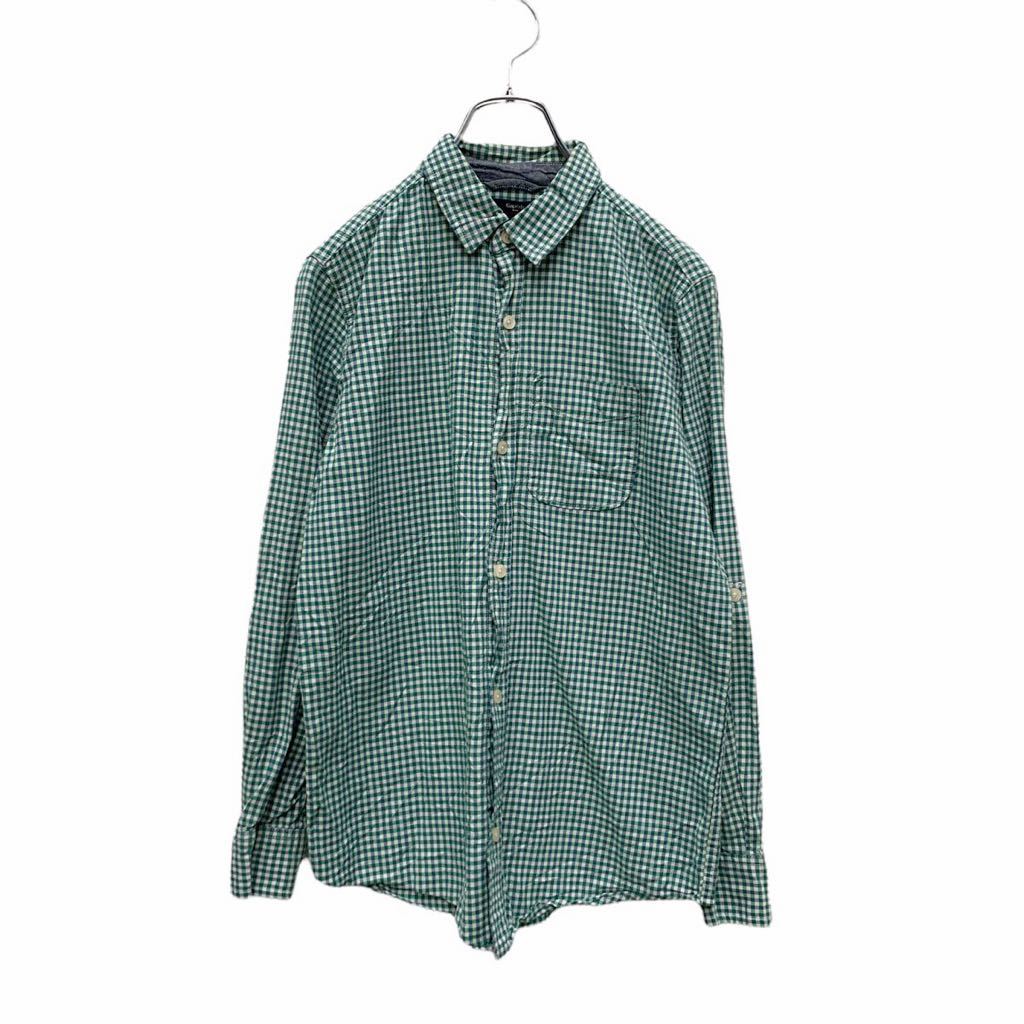 【中古】【古着】 GAP KIDS 長袖 チェックシャツ キッズ XXL 160 ホワイト グリーン ギンガムチェック ギャップ 古着卸 アメリカ仕入れ a409-5153
