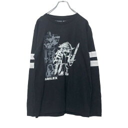 【中古】【古着】 ROBLOX プリントロンT XLサイズ 長袖Tシャツ キャラクター 黒 ブラック 古着卸 アメリカ仕入れ a411-5748