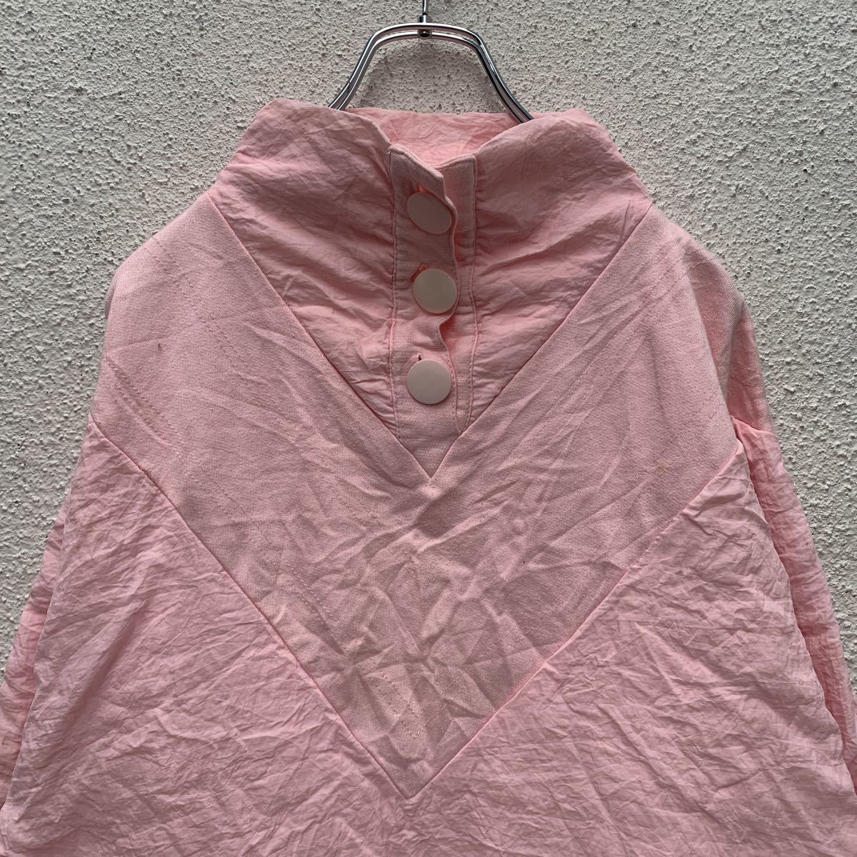 【中古】【古着】 ハーフボタン ハイネック プルオーバー レディース M～ ピンク レトロ ナイロン スウェット ドルマンシルエット 古着卸 アメリカ仕入れ a501-5046