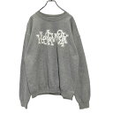 【中古】【古着】 KLOCK WORK プリント スウェット トレーナー M グレー ロゴ バックプリント 古着卸 アメリカ仕入 a503-6258