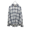 【中古】【古着】 AMERICAN EAGLE 長袖 チェック柄 シャツ レディース XXL ホワイト ブルー アメリカンイーグル 古着卸 アメリカ仕入 a503-6306