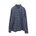 【中古】【古着】 BLACK BROWN 長袖 チェック柄 シャツ XL ブルー ホワイト ビッグサイズ ボタンダウン 古着卸 アメリカ仕入 a503-6309