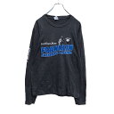 【中古】【古着】 PORT&COMPANY 長袖 プリント Tシャツ S グレー ブルー ホワイト ロンT 古着卸 アメリカ仕入 a503-6451