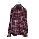 【中古】【古着】 TOMMY HILFIGER 長袖 チェック シャツ S ボルドー トミーヒルフィガー ワンポイントロゴ 古着卸 アメリカ仕入れ a409-5...