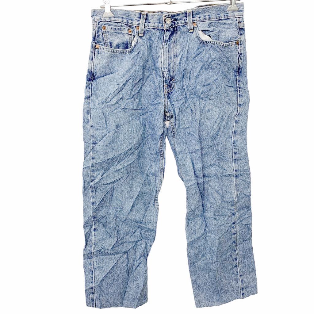 【中古】【古着】 Levi's 550 デニムパンツ W33 リーバイス ウォッシュ加工 メキシコ製 ライトブルー 古着卸 アメリカ仕入 2303-1147
