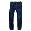 【中古】【古着】 &DENIM デニムパンツ W34 ボタンフライ スーパースリム インディゴ 古着卸 アメリカ仕入 2303-1197